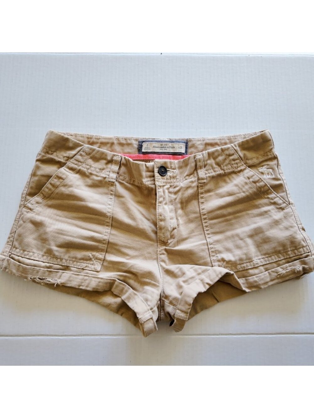 Y2K Abercrombie and fitch khaki mini shorts size 0